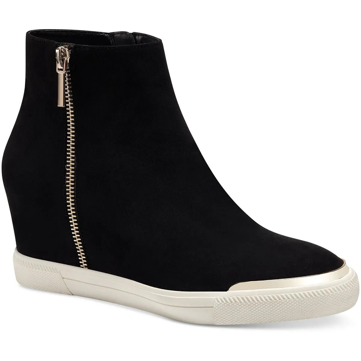 Alfani Womens Aivah Microsuede Double Zipper Casual and Fashion Sneakers