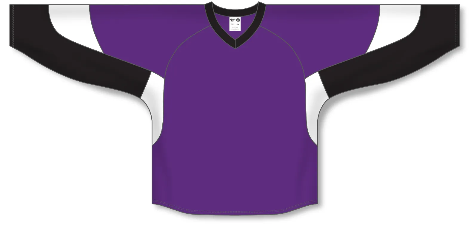 Athletic Knit (AK) H6600A-438 Adult Purple/Black/White League Hockey Jersey