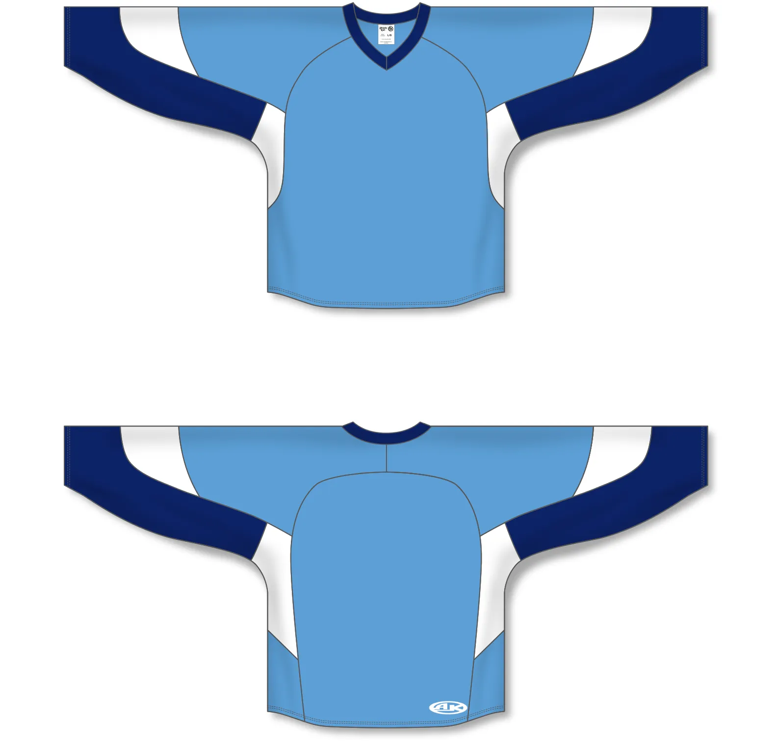 Athletic Knit (AK) H6600A-475 Adult Sky Blue/Navy/White League Hockey Jersey
