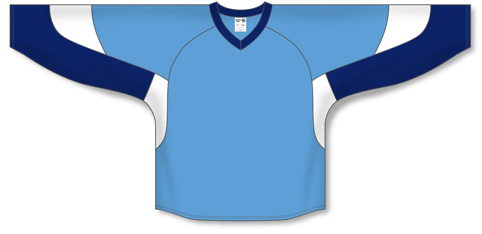 Athletic Knit (AK) H6600A-475 Adult Sky Blue/Navy/White League Hockey Jersey
