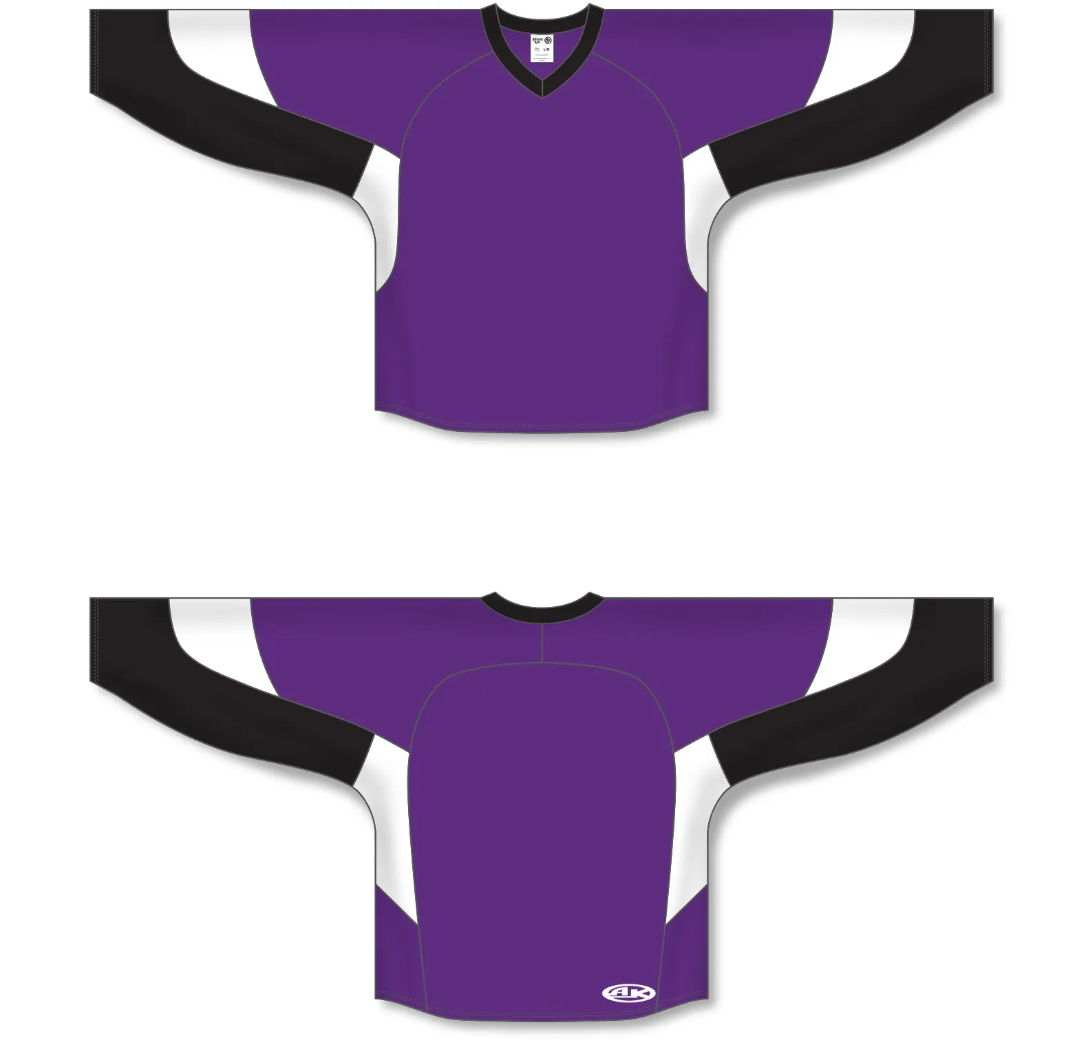 Athletic Knit (AK) H6600Y-438 Youth Purple/Black/White League Hockey Jersey