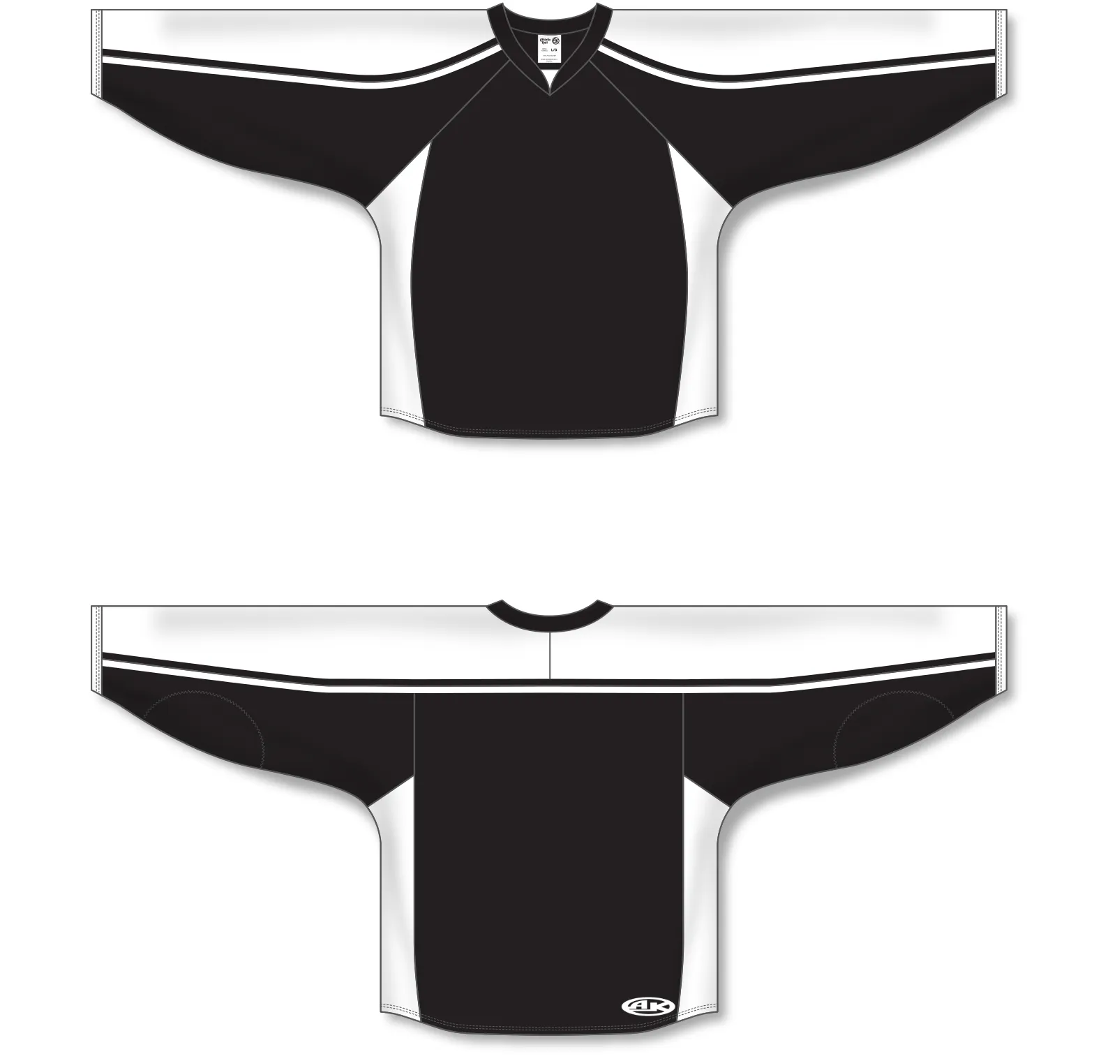 Athletic Knit (AK) H7600A-221 Adult Black/White Select Hockey Jersey