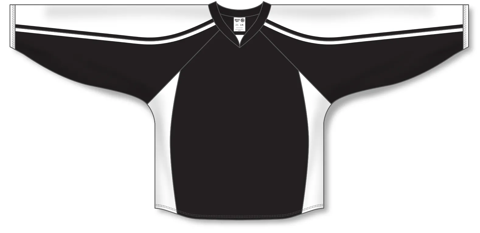 Athletic Knit (AK) H7600A-221 Adult Black/White Select Hockey Jersey