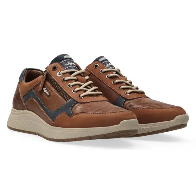 Australian Footwear Hatchback leather/nubuck 15.1607.01-df6 cognac-blue 3175