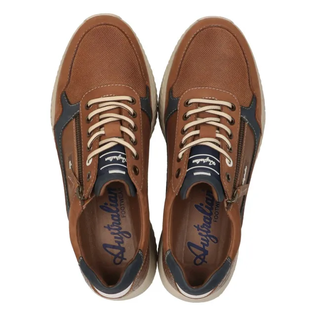 Australian Footwear Hatchback leather/nubuck 15.1607.01-df6 cognac-blue 3175