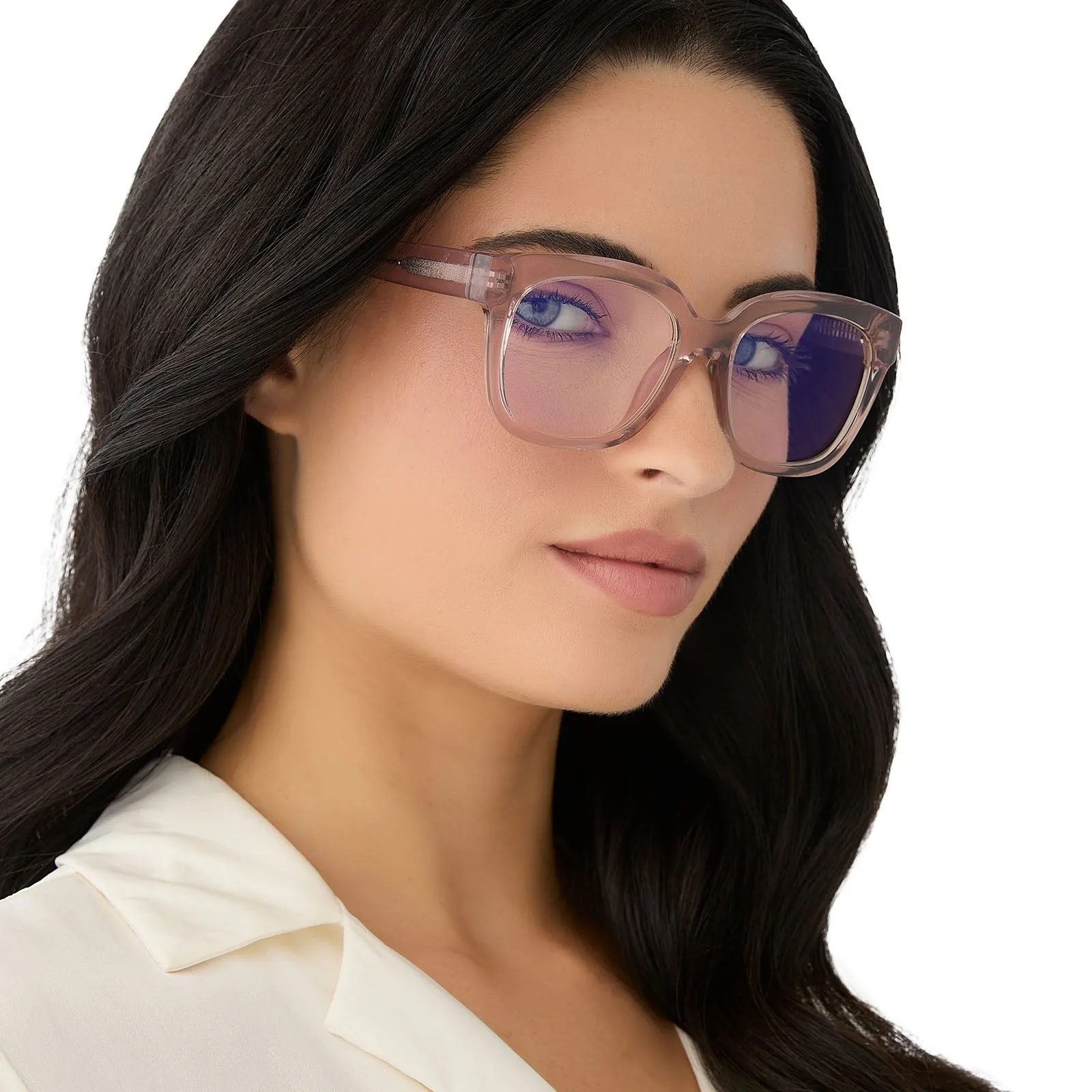 AVA - LIGHT PINK CRYSTAL   BLUE LIGHT READERS