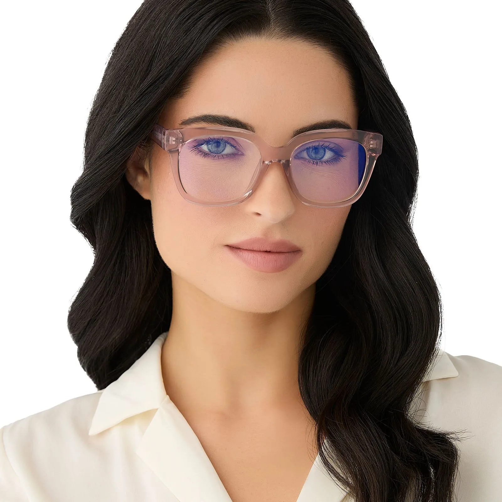 AVA - LIGHT PINK CRYSTAL   BLUE LIGHT READERS