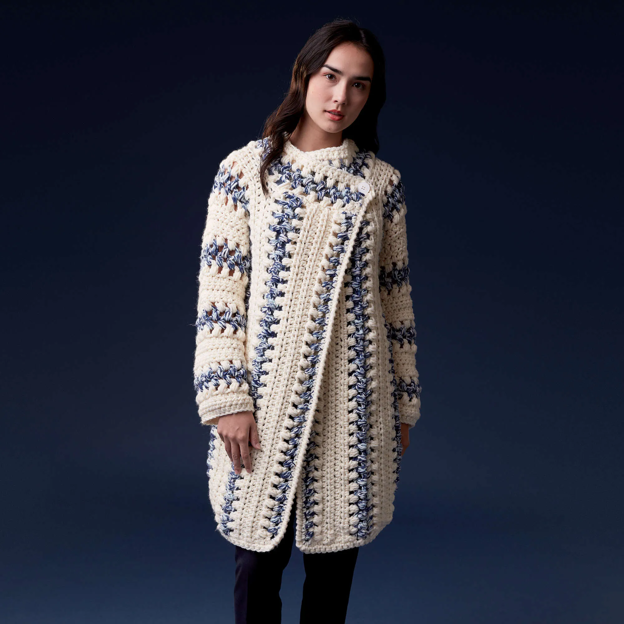 Bernat Running Lines Crochet Jacket
