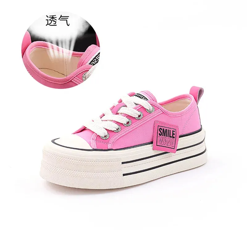 binfenxie  -  Canvas Shoes Women Spring Summer Casual Walking Platforms Vulcanized Shoes Ladies Fashion Chunky Sneakers Zapatos Para Mujer