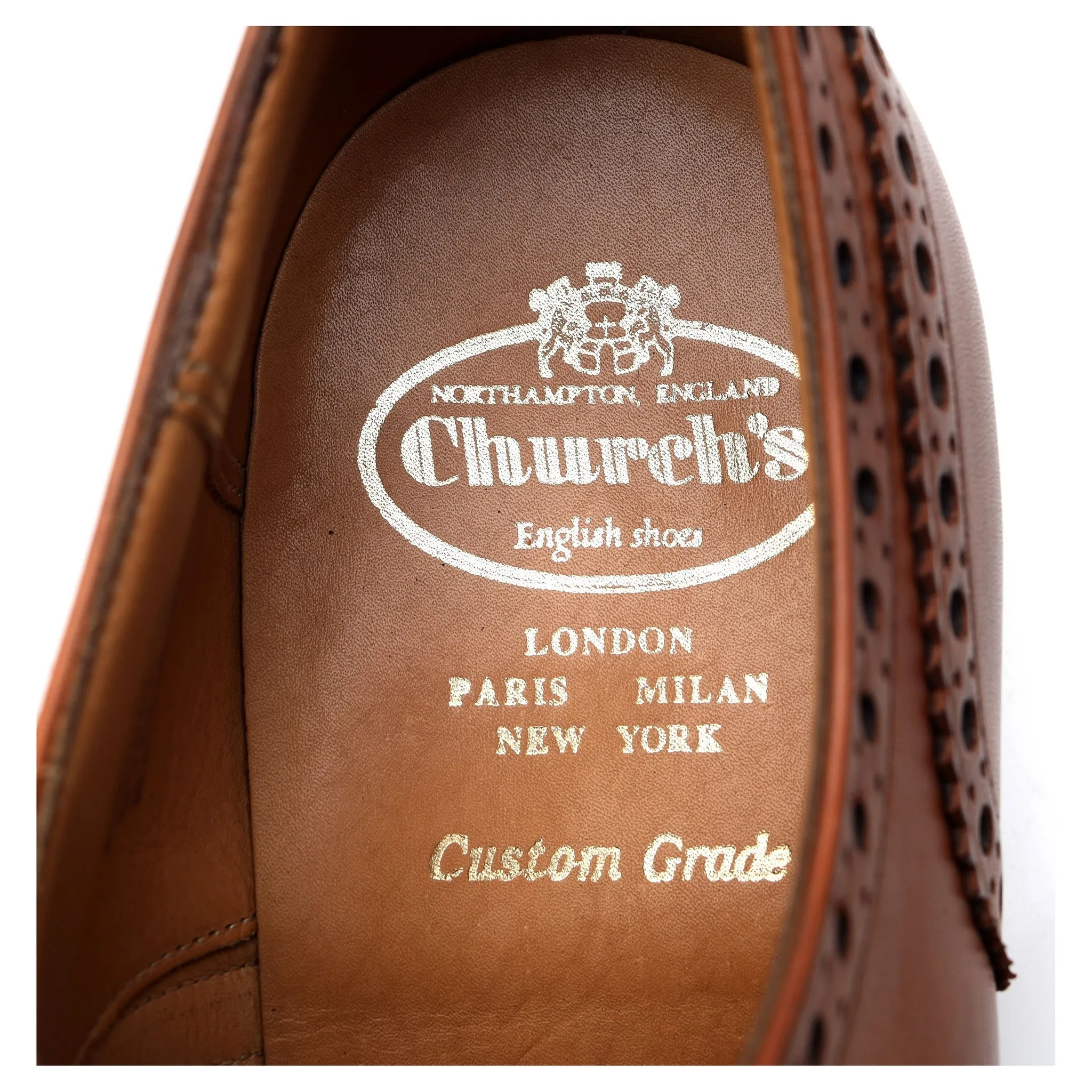 'Brisbane' Tan Brown Leather Oxford Brogues UK 8 G