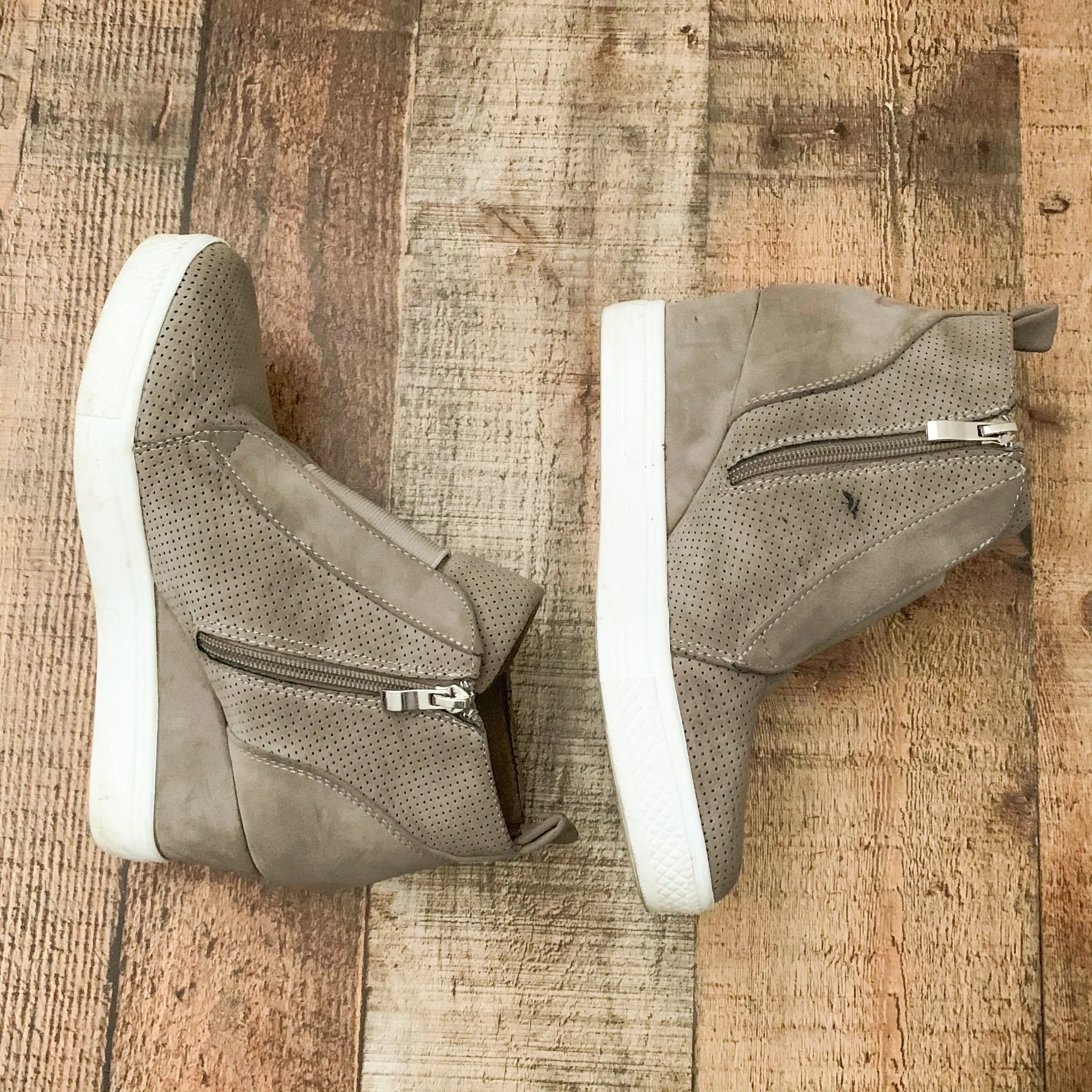 CCOCCI Grey Zip Up Wedge Sneakers - Size 7.5 (See Notes)