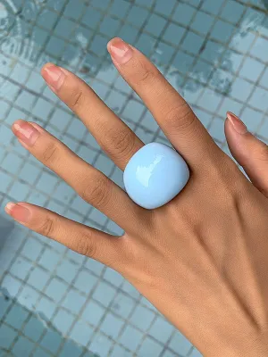 Chunky Acrylic Ring in Light Blue