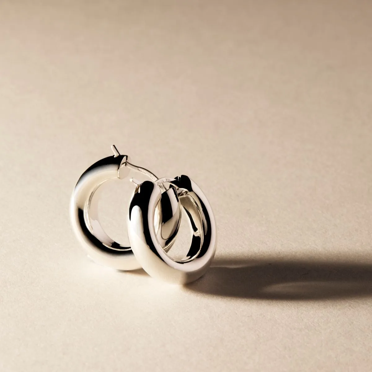 Cocoon Silver Hoop Earring