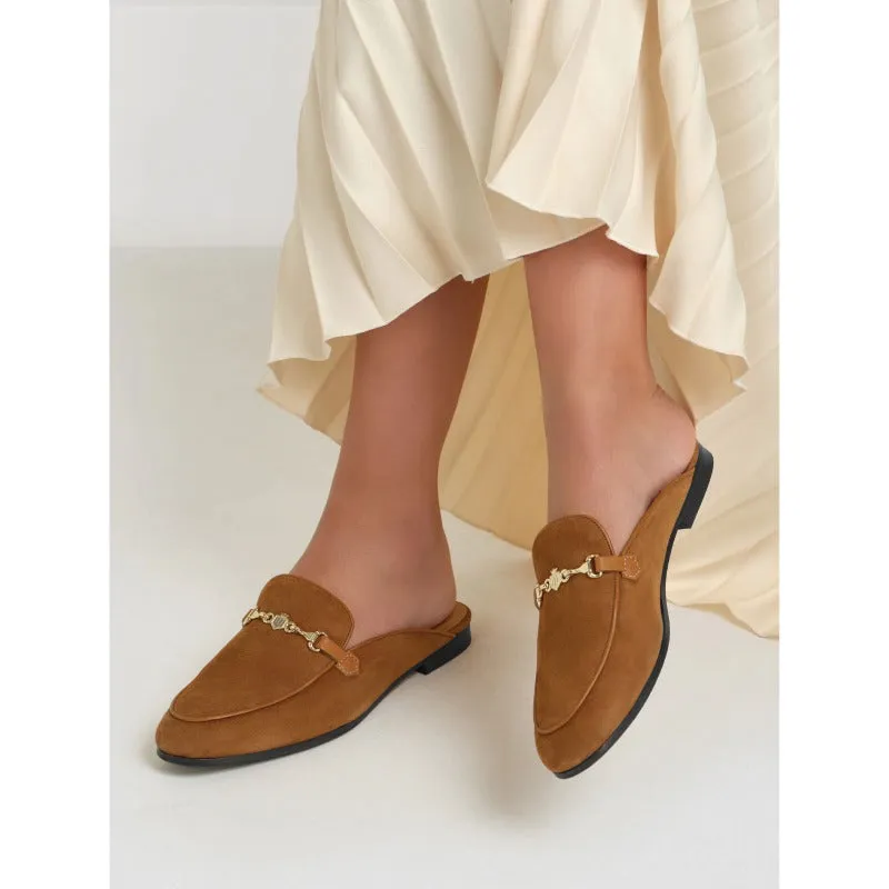 Fairfax & Favor Tuddenham Ladies Suede Mule - Tan