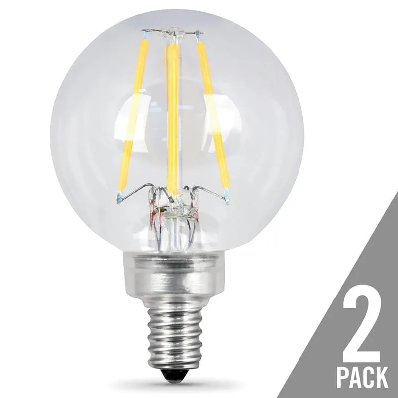 FEIT Electric  G16.5  E12 (Candelabra)  LED Bulb  Soft White  60 Watt