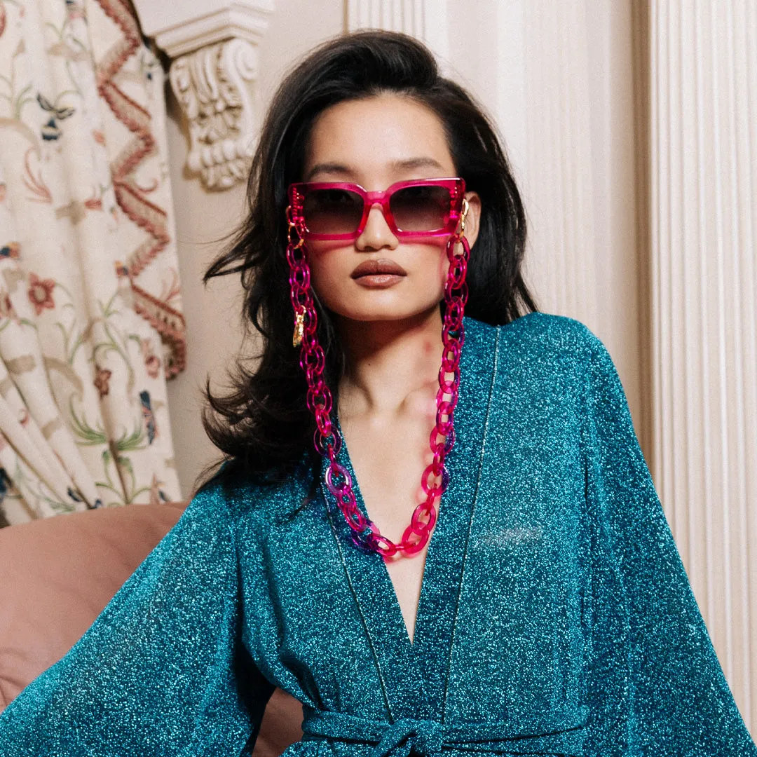 Fuchsia Oval Link Chain