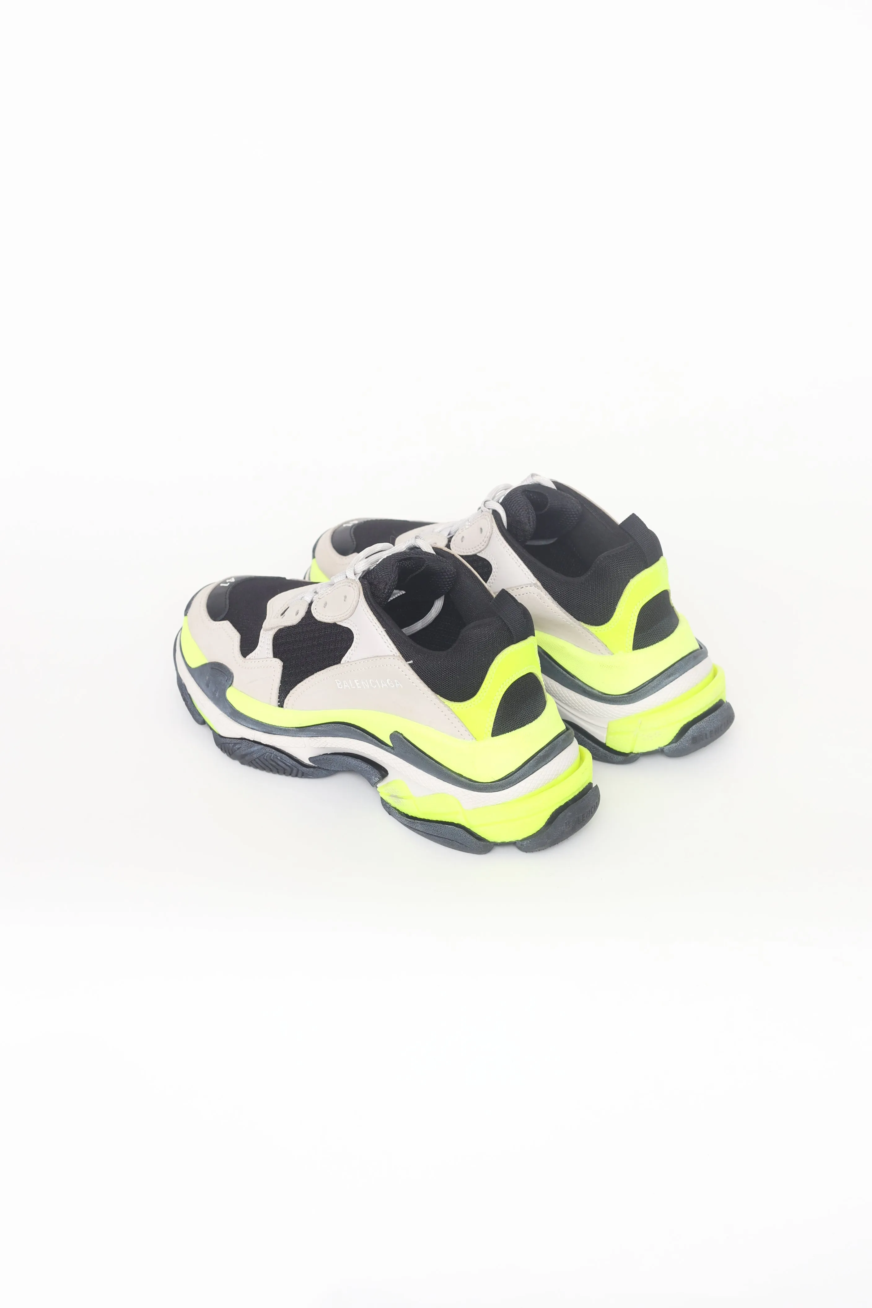 Grey Fluorescent Yellow & Black Triple S Sneaker