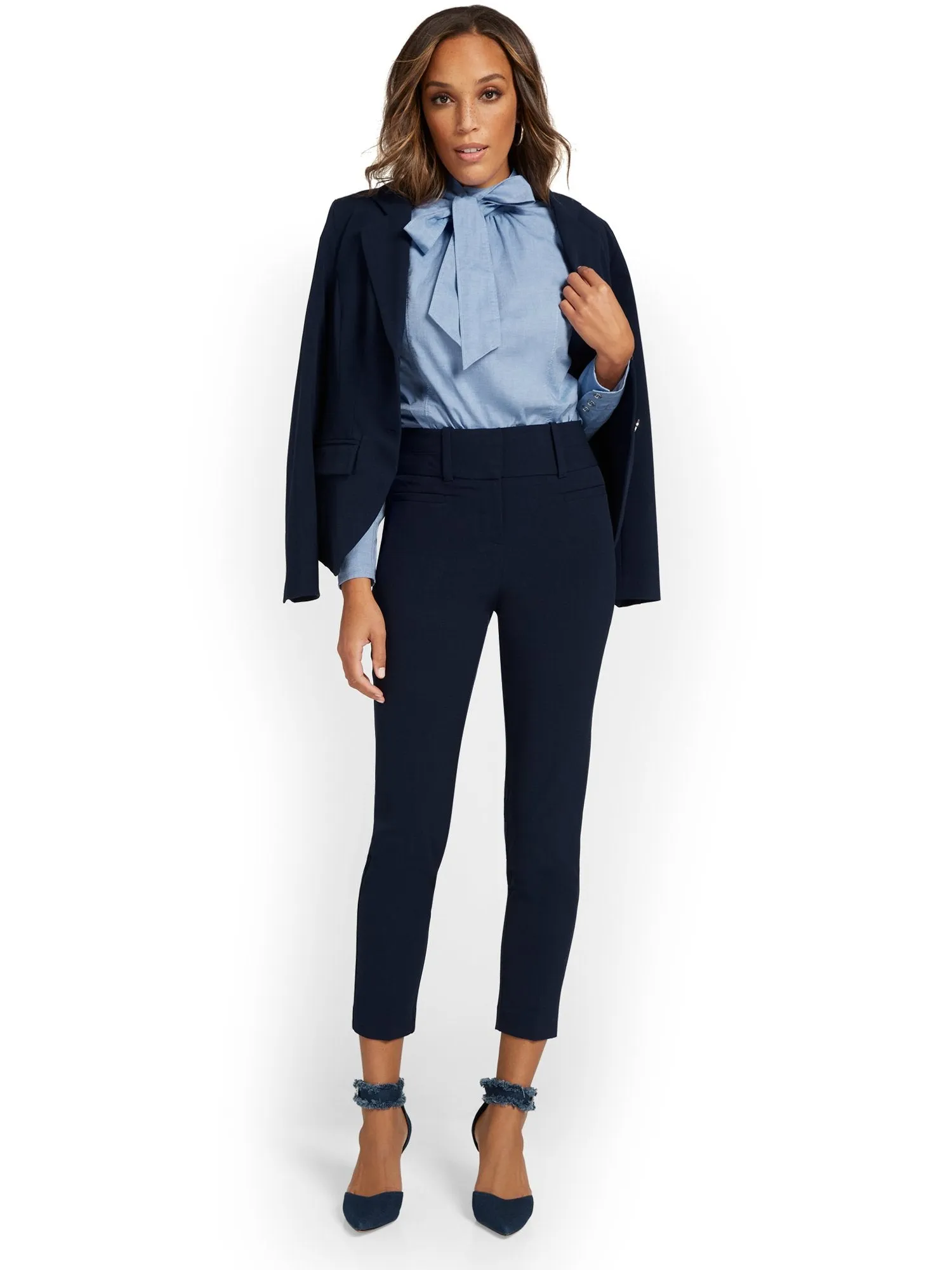 High-Waisted Modern Fit Ankle Pant - Essential Stretch
