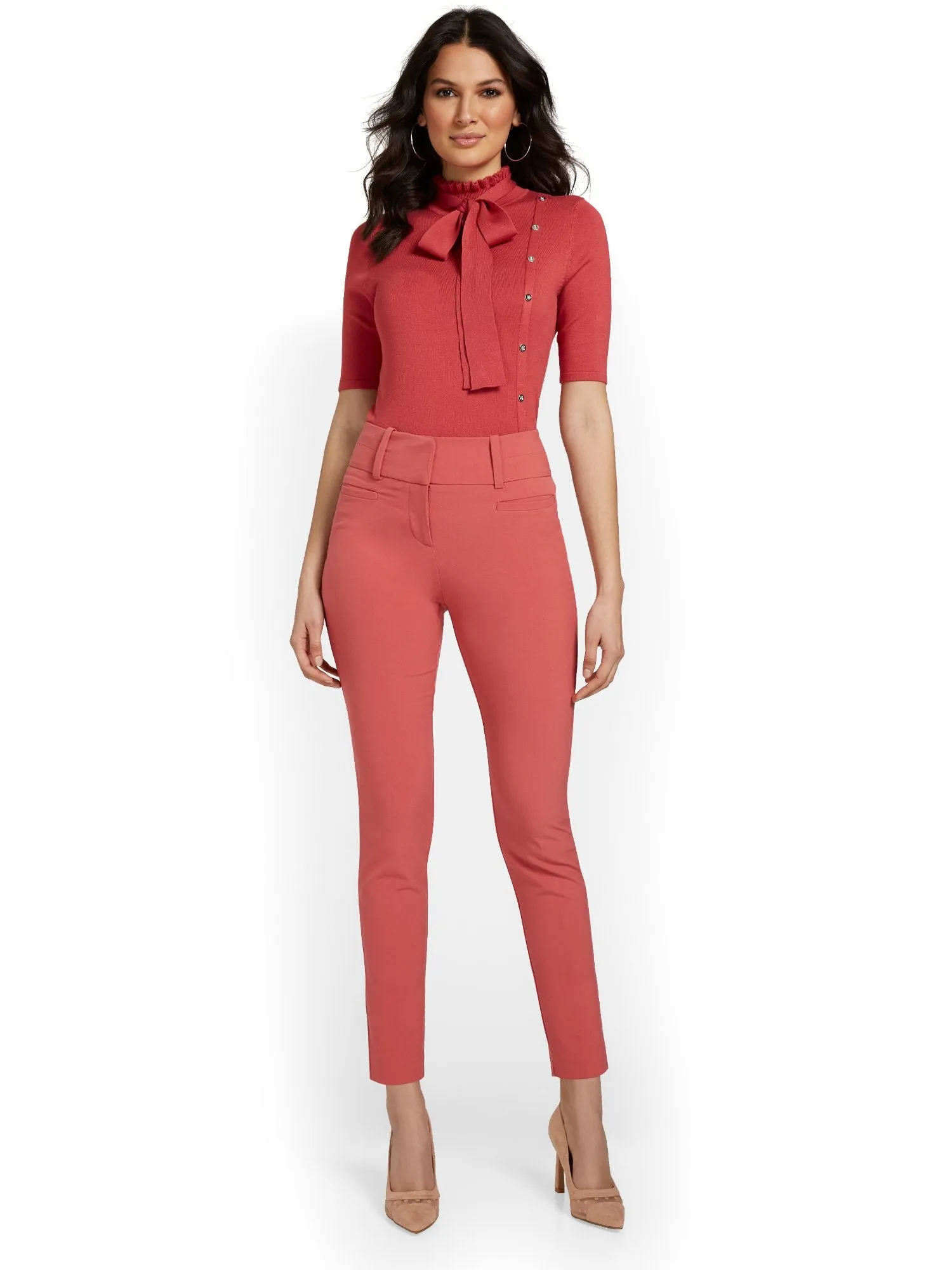 High-Waisted Modern Fit Ankle Pant - Essential Stretch