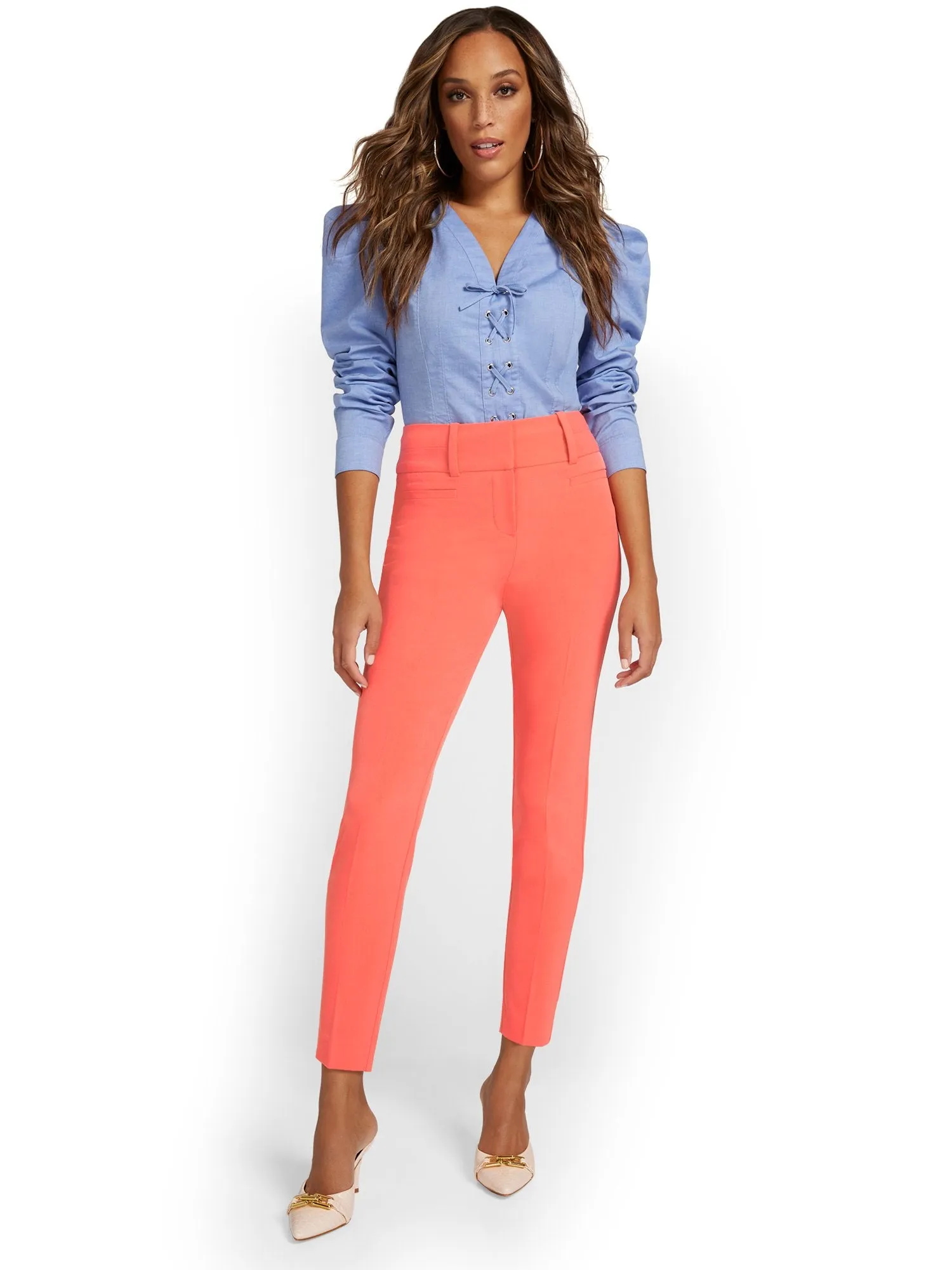 High-Waisted Modern Fit Ankle Pant - Essential Stretch