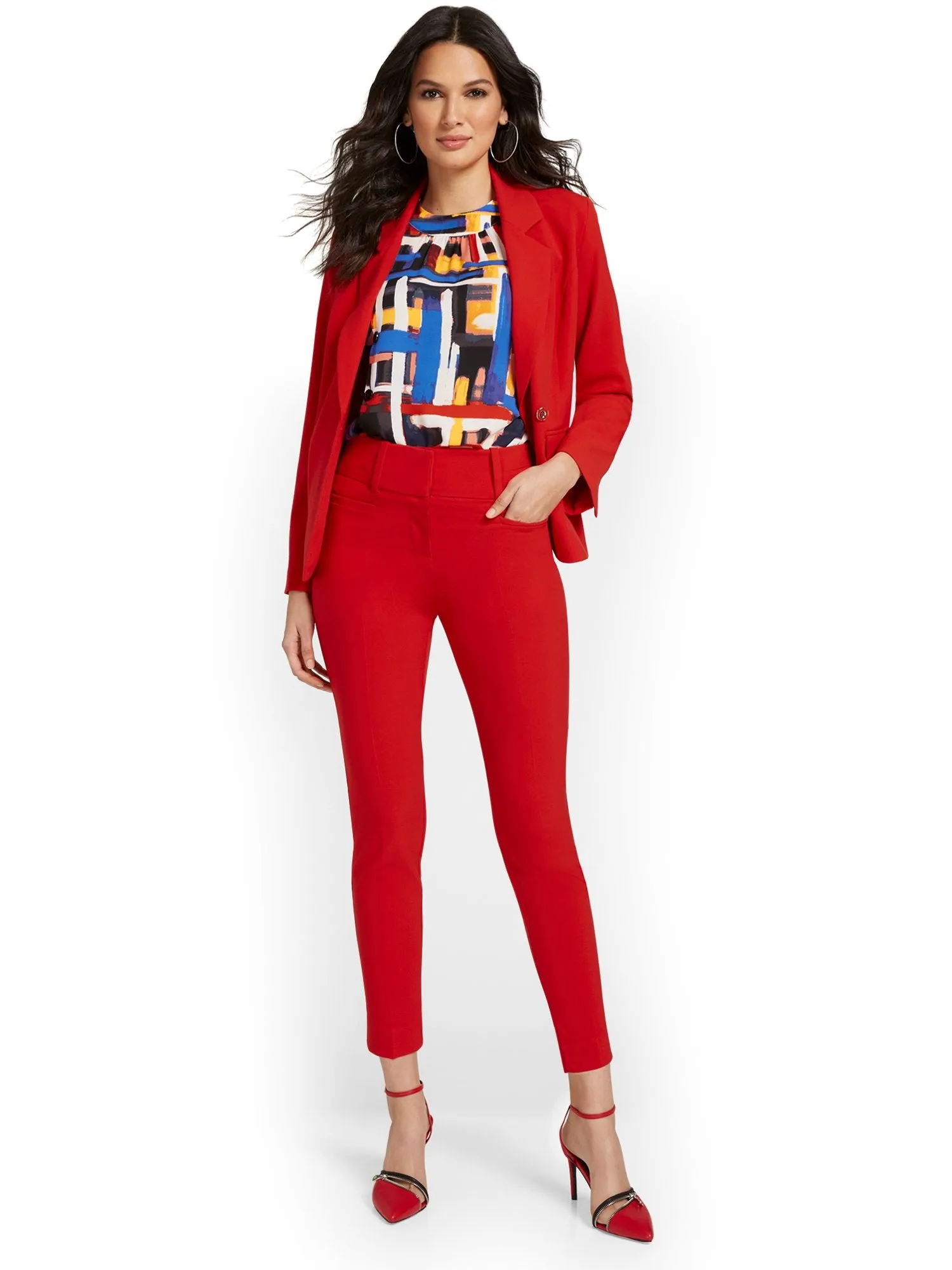 High-Waisted Modern Fit Ankle Pant - Essential Stretch