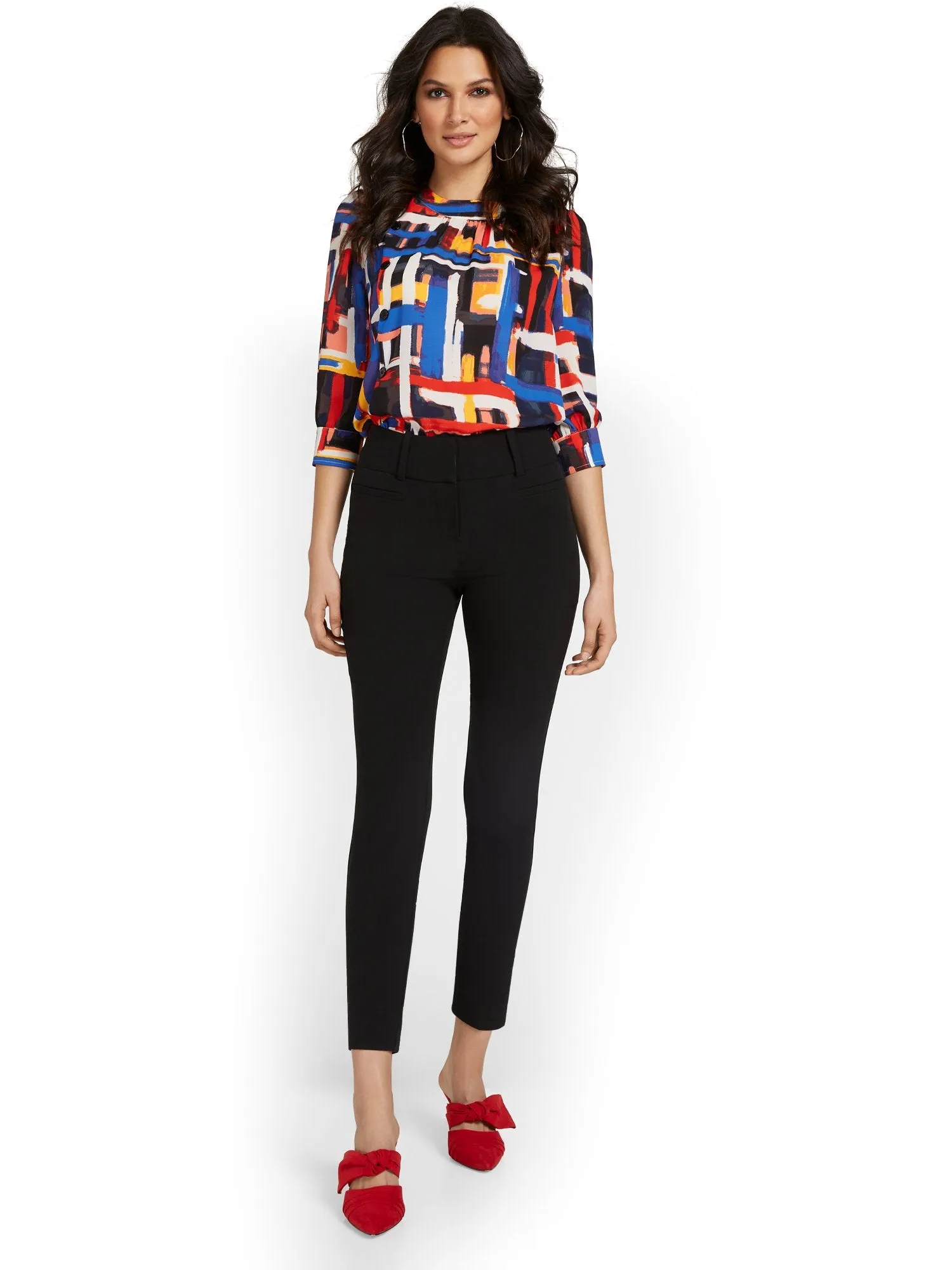 High-Waisted Modern Fit Ankle Pant - Essential Stretch