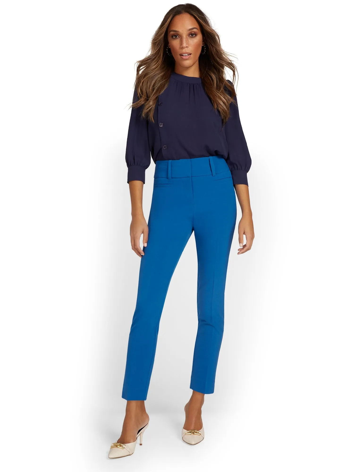 High-Waisted Modern Fit Ankle Pant - Essential Stretch