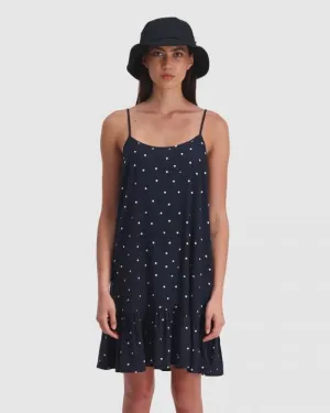 Huffer Picnic Georgia Dress Navy White