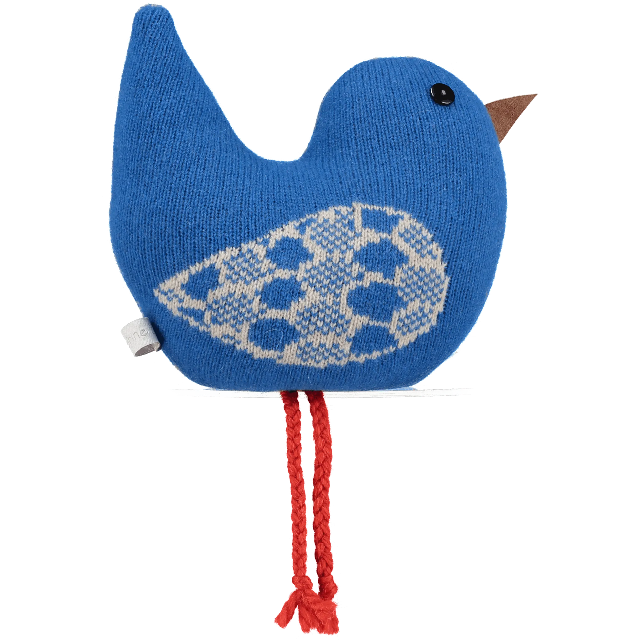 Large Knitted Feather Blue Chick With Lavender