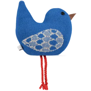 Large Knitted Feather Blue Chick With Lavender