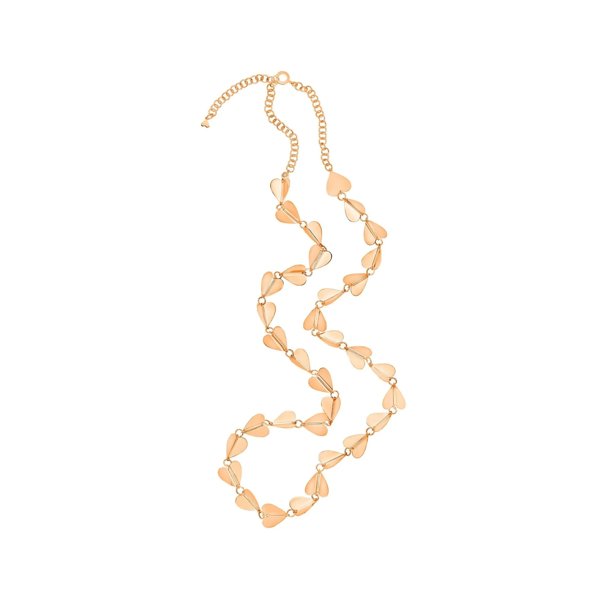Long Rose Gold Wings of Love Necklace