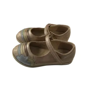 M&S Pumps Shoe Size 12 Junior Gold with Rainbow Clouds and Sun