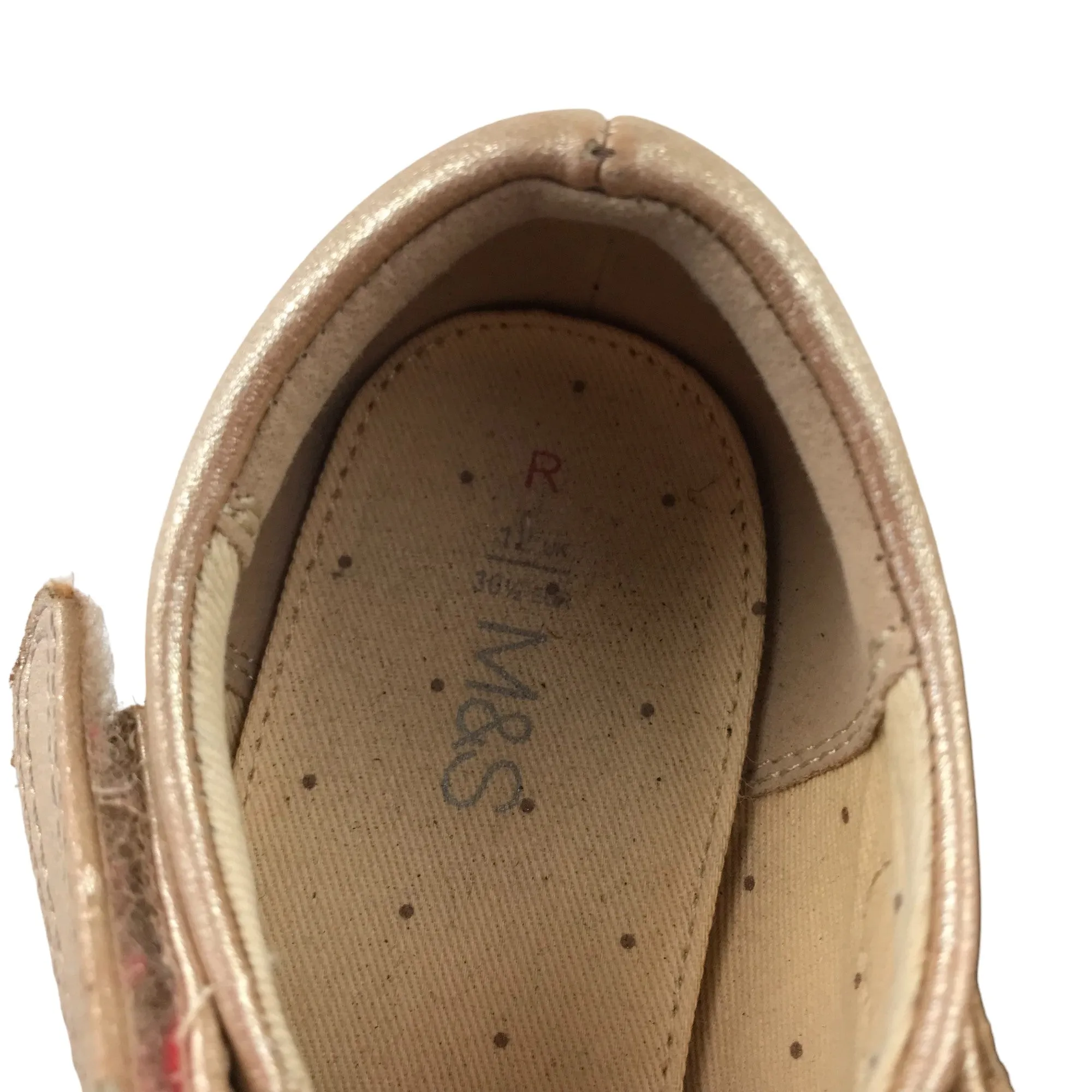M&S Pumps Shoe Size 12 Junior Gold with Rainbow Clouds and Sun
