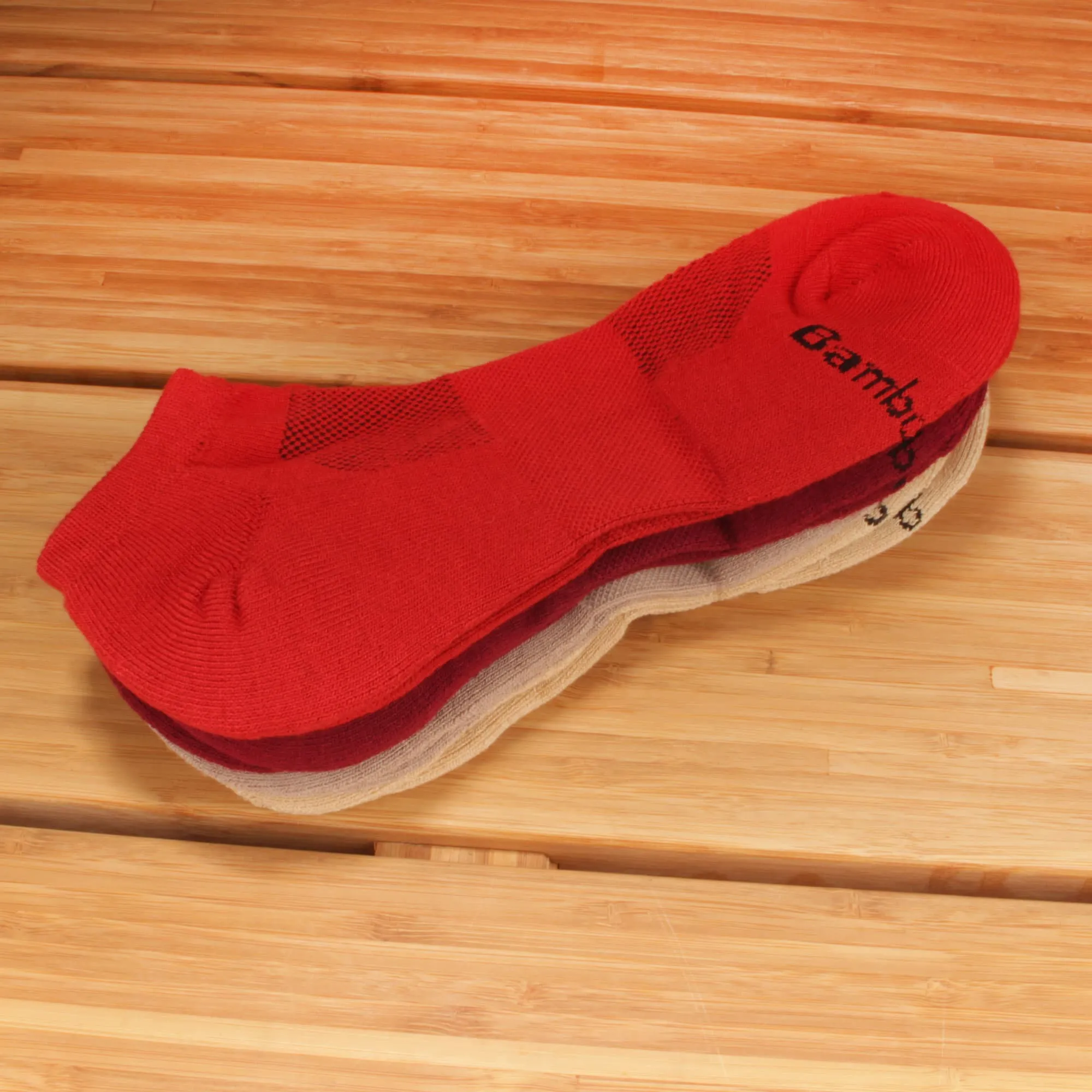 Men's Rayon from Bamboo Fiber Sports Superior Wicking Athletic Ankle Socks - Two Pairs