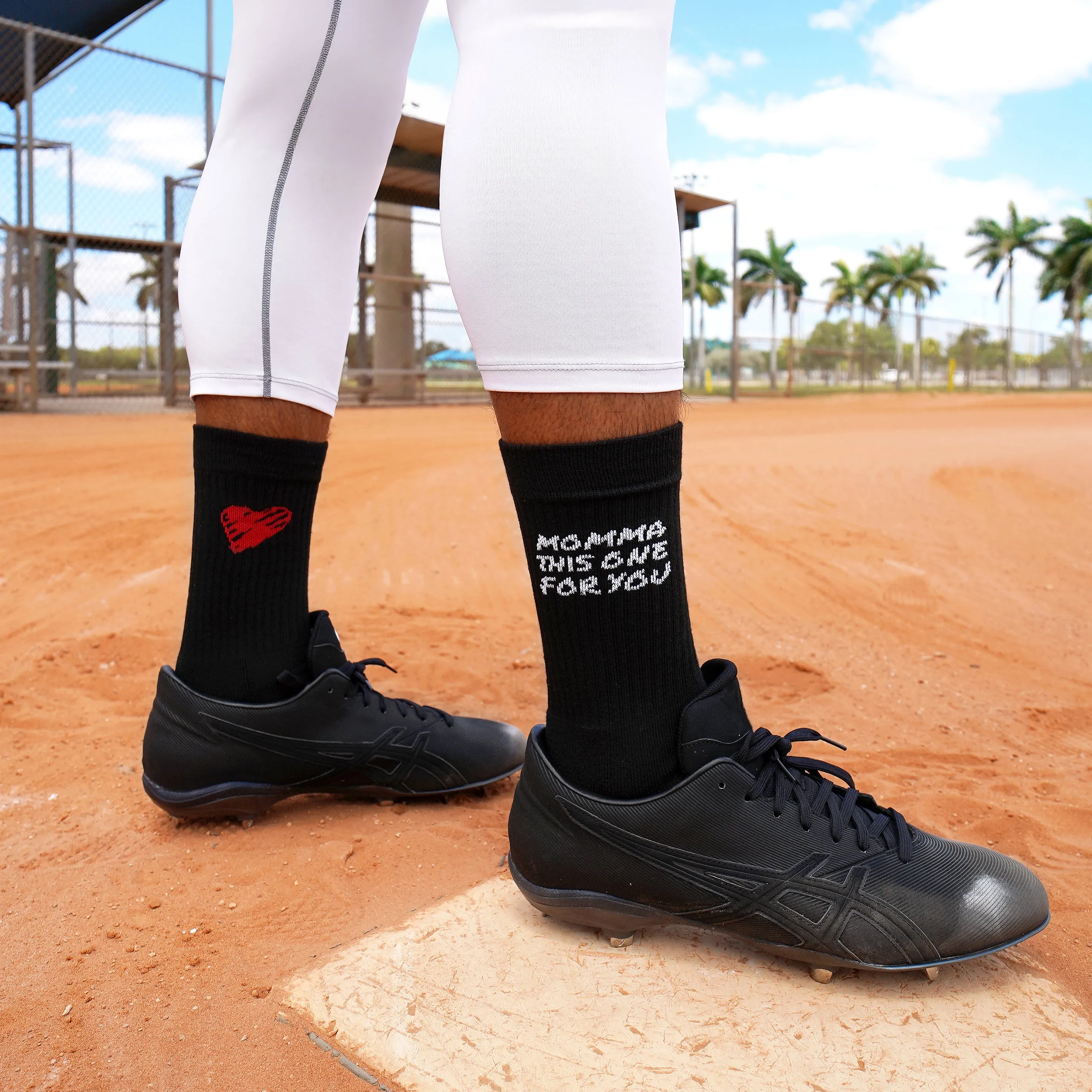 Momma Black Crew Socks