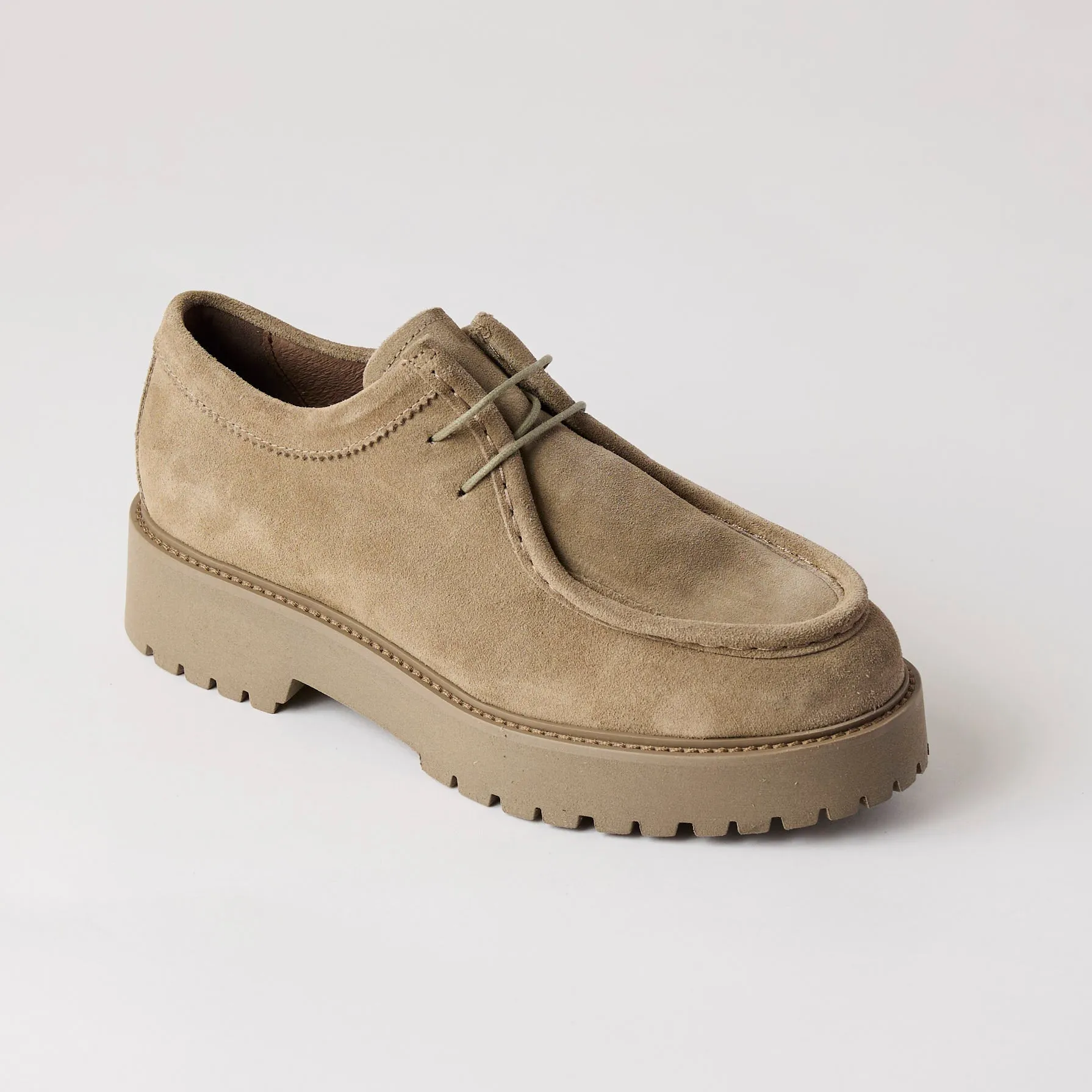 NeroGiardini Mink Suede Leather Laced Brogues