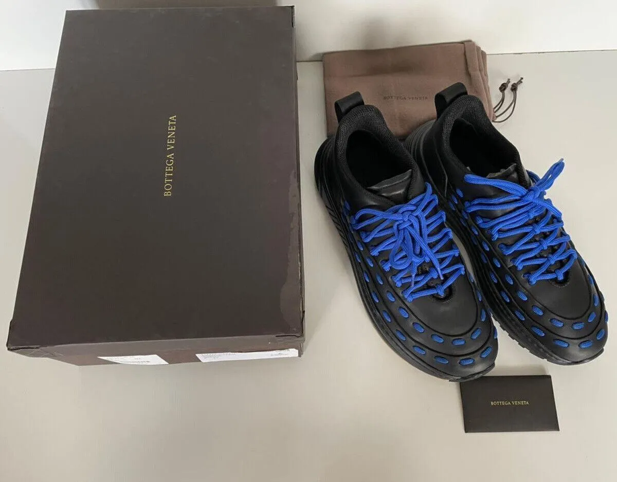 NIB $950 Bottega Veneta Mens Leather Black/Blue Sneakers 9 US (42) 578305 1014