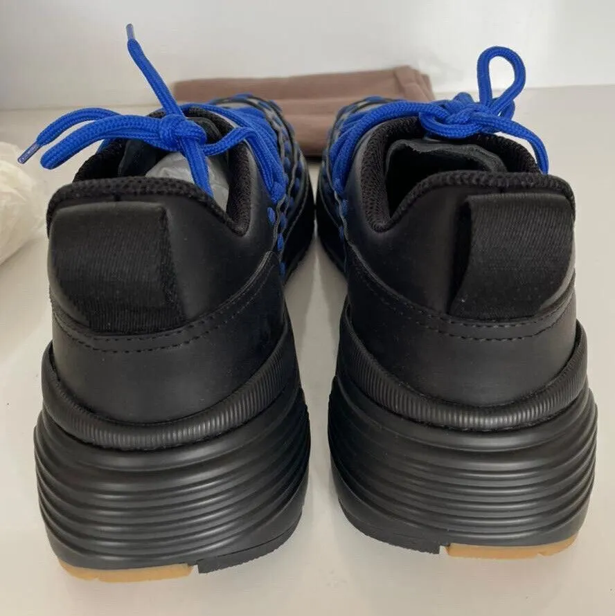 NIB $950 Bottega Veneta Mens Leather Black/Blue Sneakers 9 US (42) 578305 1014