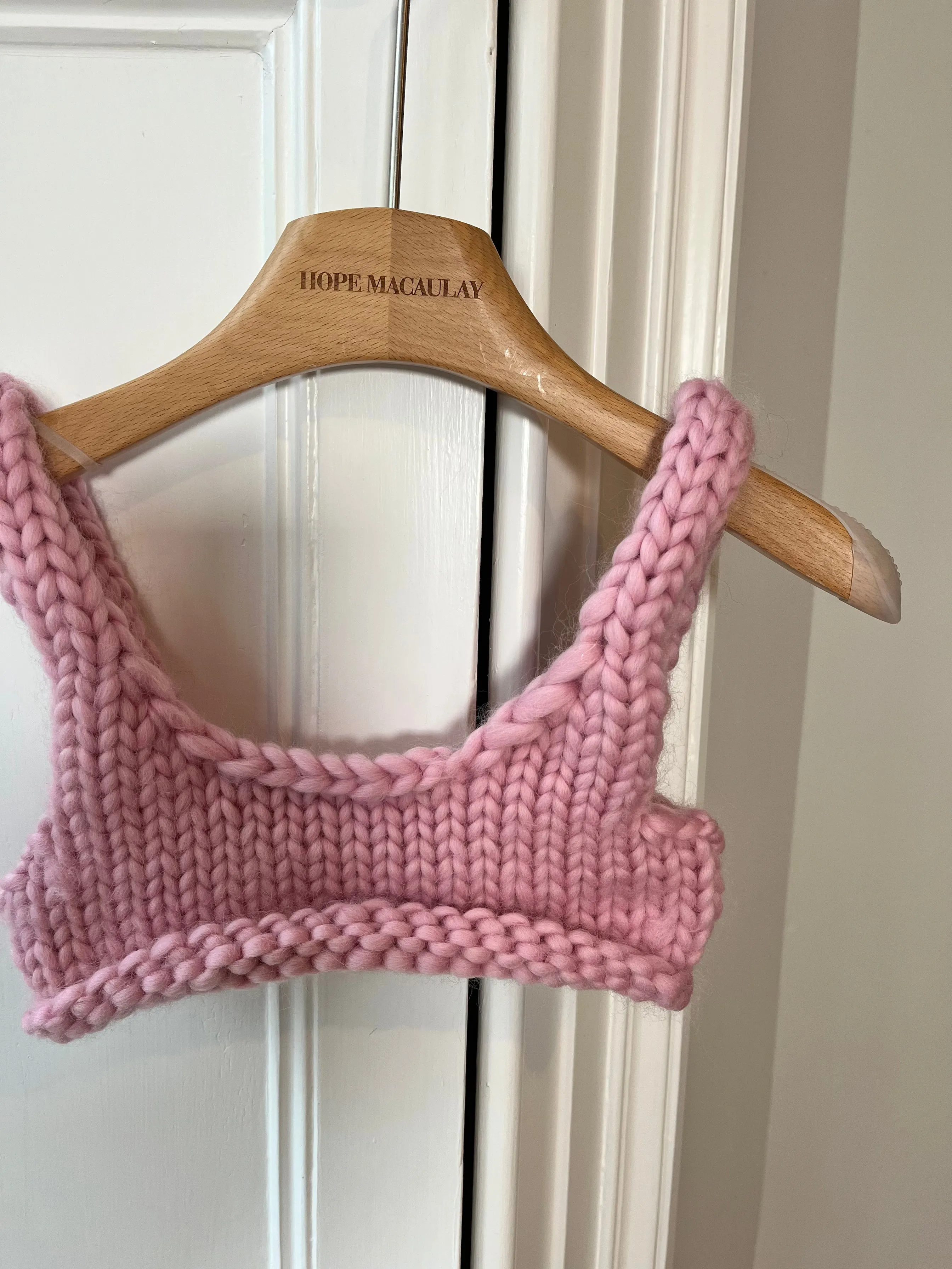 Pink Chunky Knit Bralette XS (Knitter Training Sample)