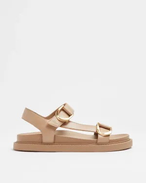 popular  Womens Chunky Buckle Moulded Slide - Maxine - Tan