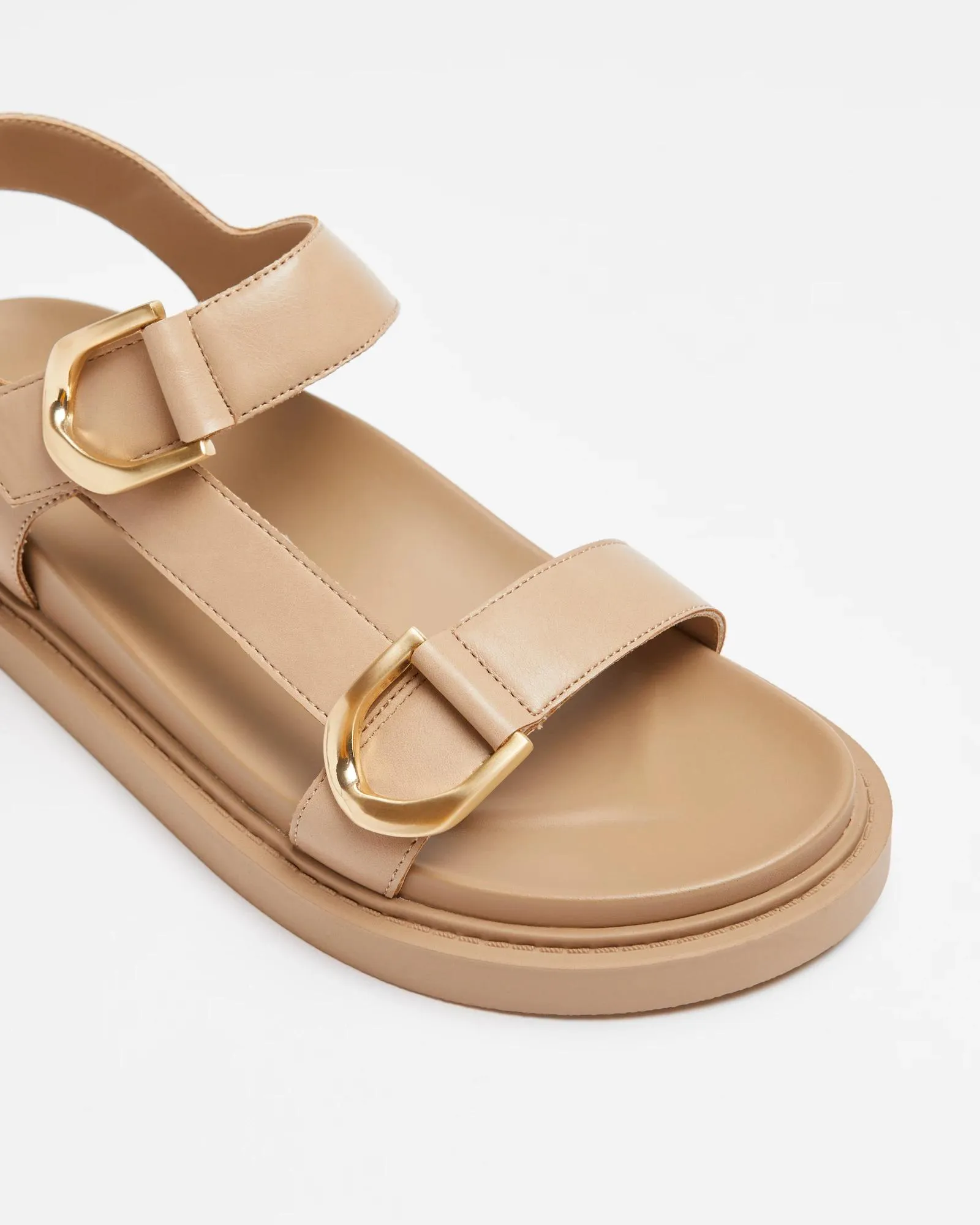 popular  Womens Chunky Buckle Moulded Slide - Maxine - Tan