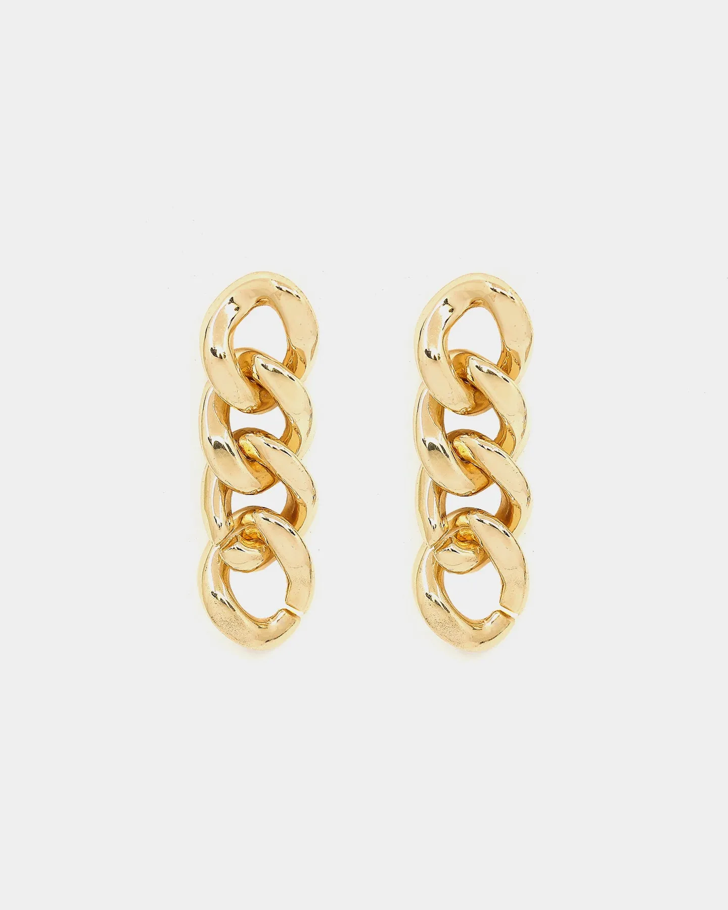 Raising Hell Women's Cuban Chain Earrings Gold
