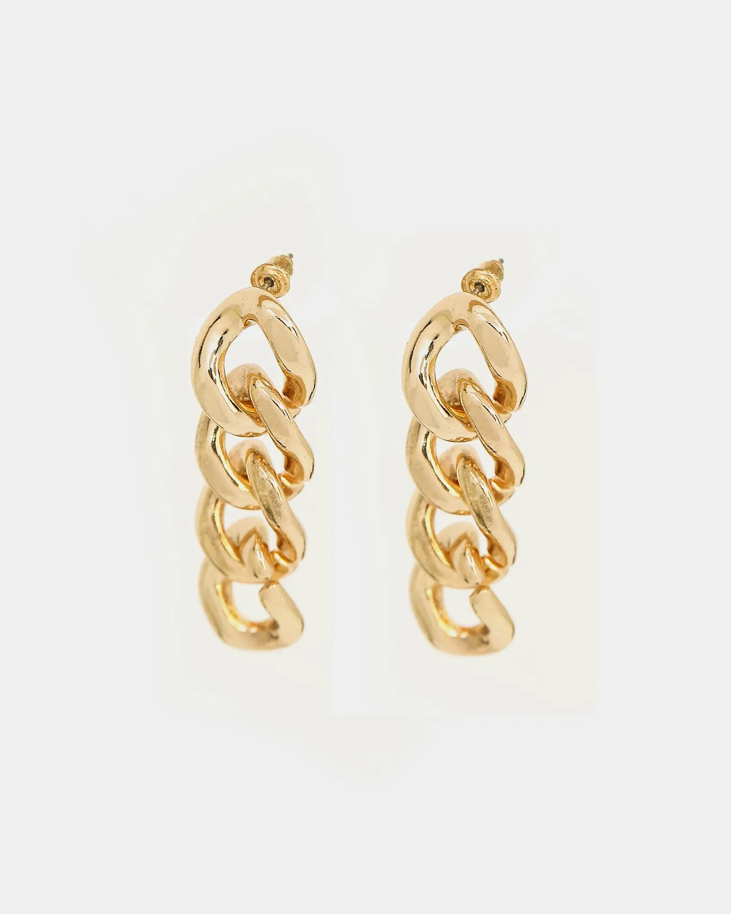 Raising Hell Women's Cuban Chain Earrings Gold