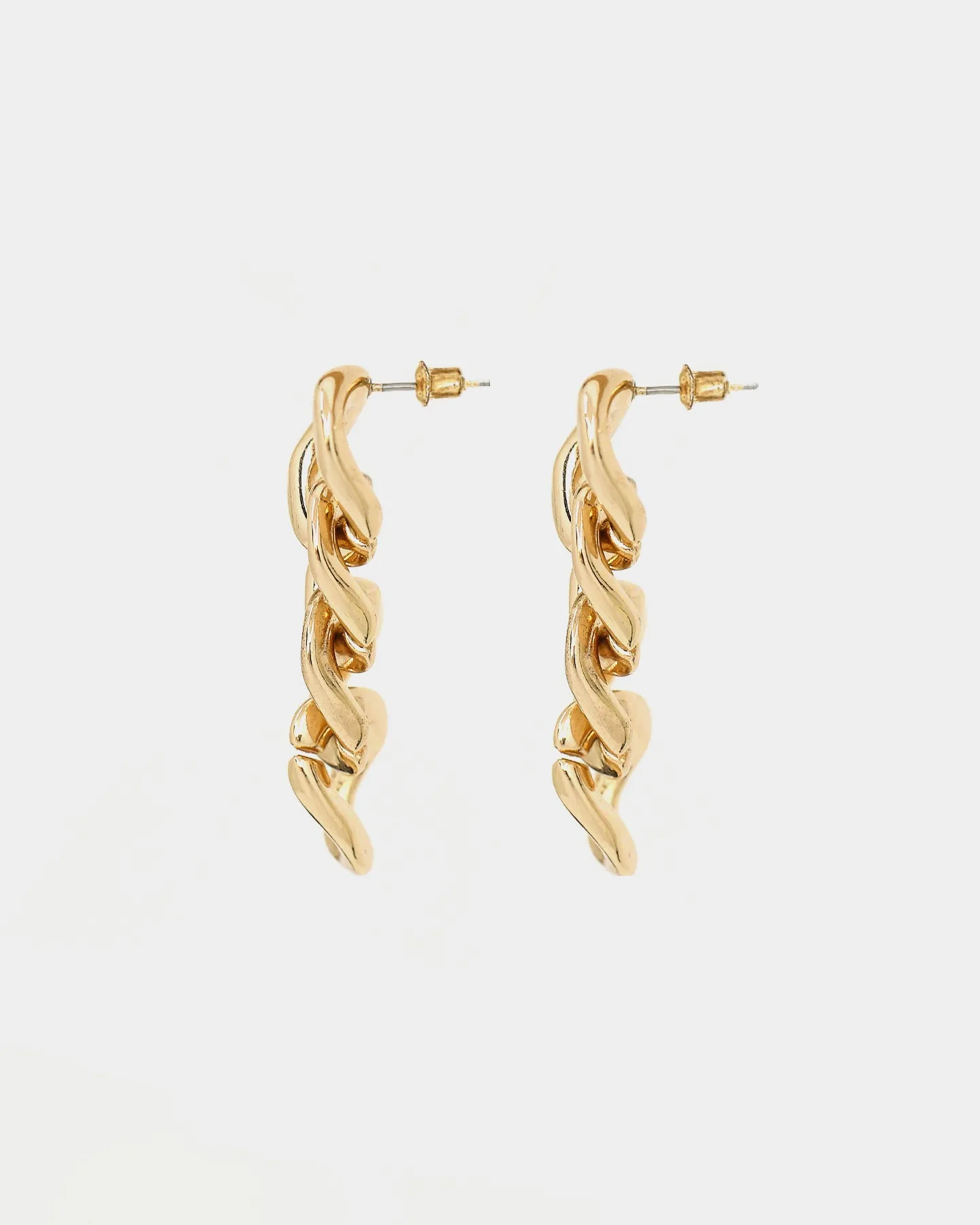 Raising Hell Women's Cuban Chain Earrings Gold
