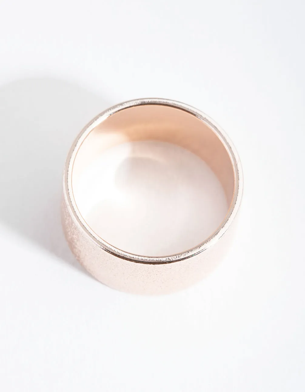 Rose Gold Textured Wide Band Ring
