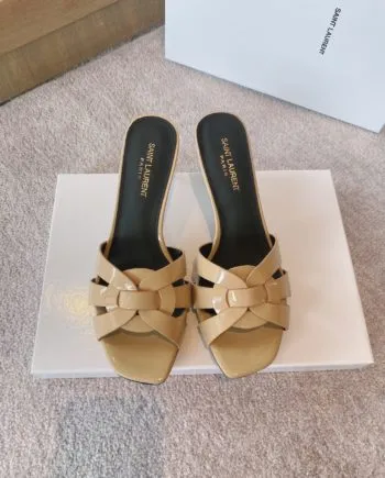 SLY Women's Tribute Heeled Mules Beige For Women