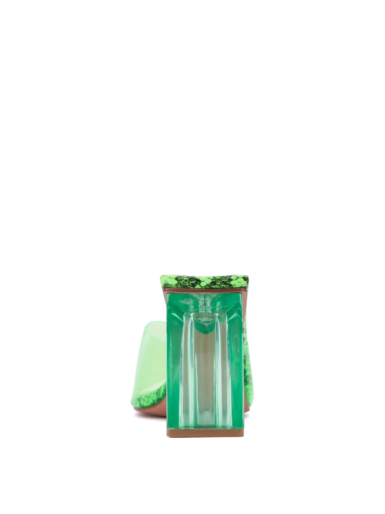 Snake-Print Lucite Mule