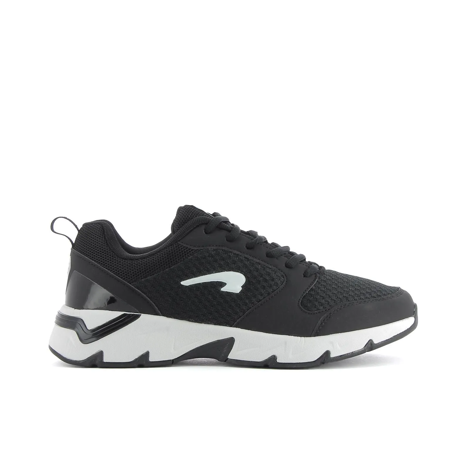 Sneakers uomo da running nere con suola chunky