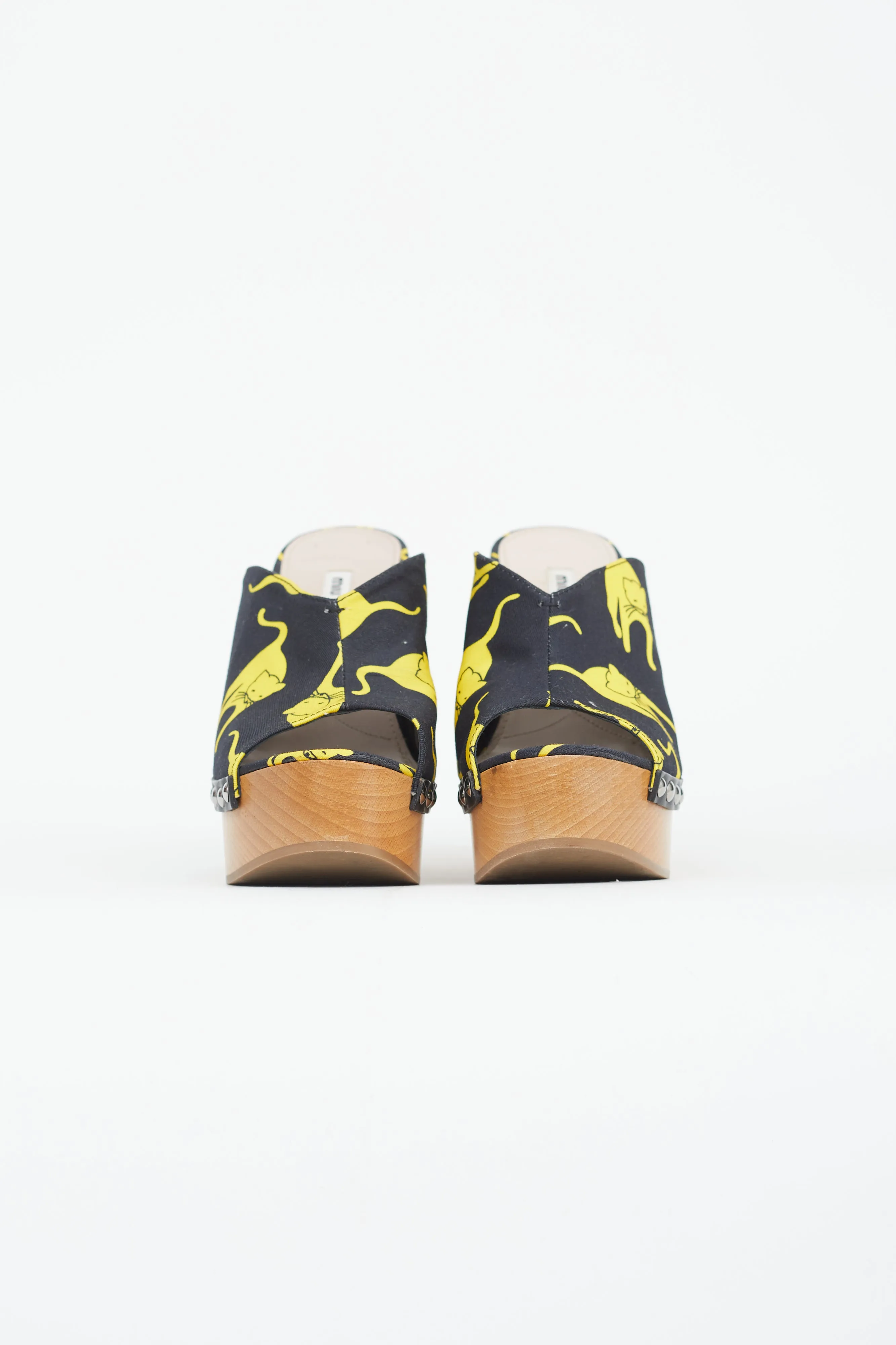 SS 2010 Black & Yellow Printed Mule