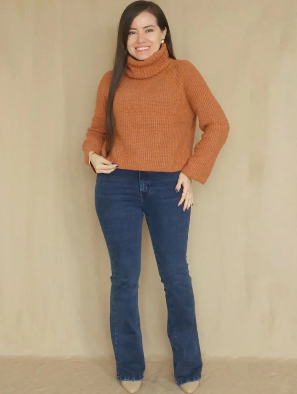 SWEATER CROP CUELLO TORTUGA